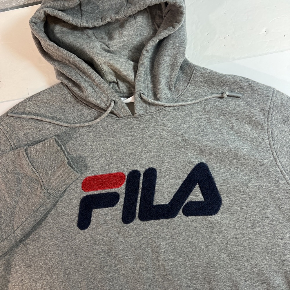 FILA Womens Graphic Grey‎ Hoodie Jumper Sweater Size XXL